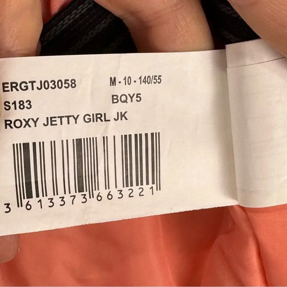 Roxy Jetty Girl Navy Blues & Coral Ski Snow Jacket Size 10/Medium 10K Waterproof